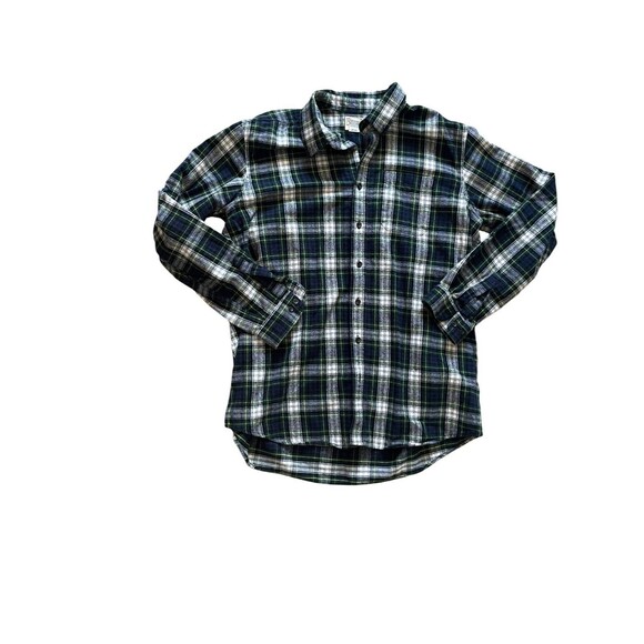 LL Bean Shirt Mens XL-Tall Blue Green Plaid Flannel Traditional Fit Button Up - Picture 1 of 5